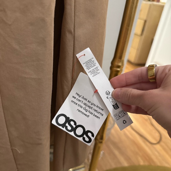 ASOS Design structured frill bust midi dress in stone - Picture 13 of 15